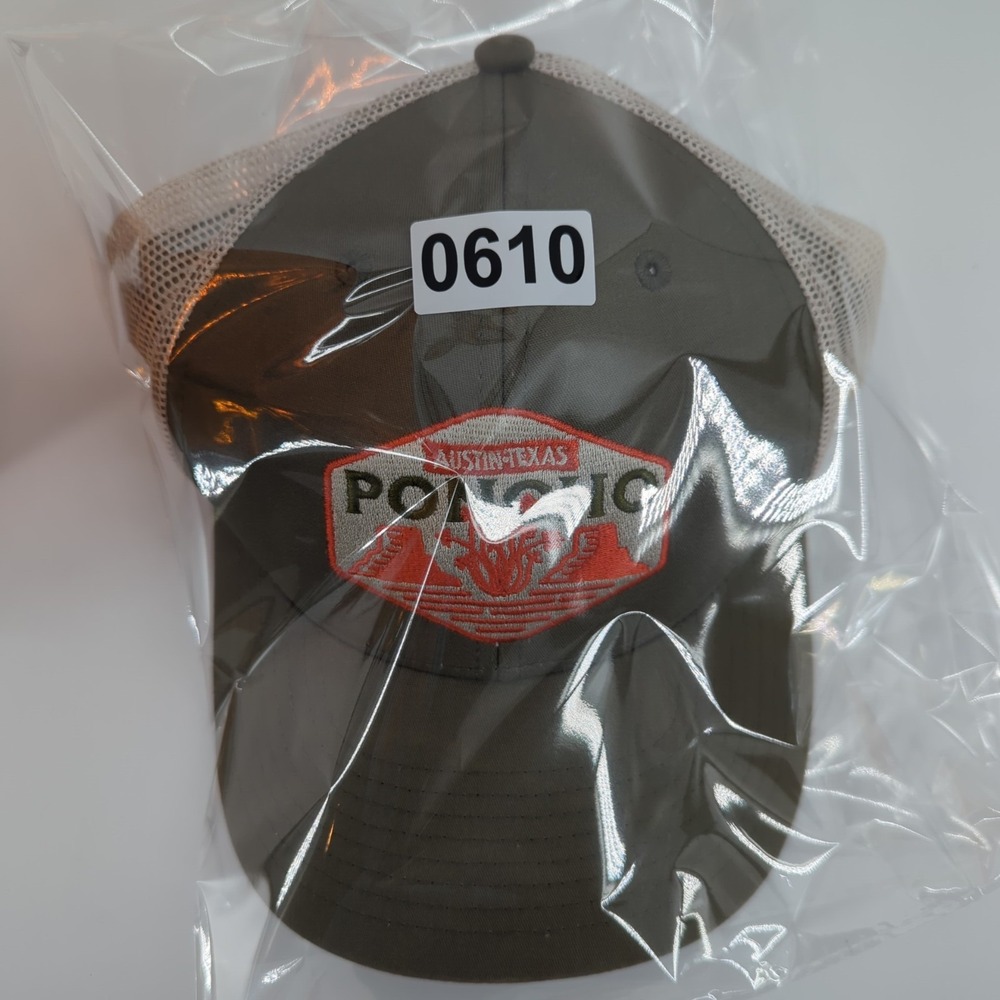 Poncho Hat Cap Snap Back‎ Gray Trucker Adjustable Outdoors Casual Austin Texas - Picture 9 of 9